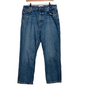 Reformation High Rise Straight Leg Medium Wash Cropped Jeans Women’s L